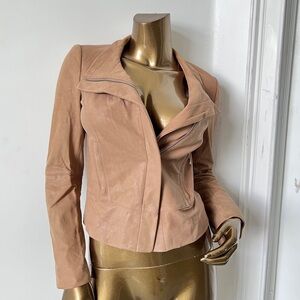 White House Black Market Tan Leather Jacket